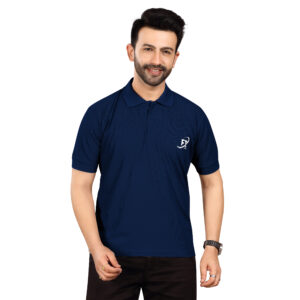 men’s blue polo t shirt | premium pc pique fabric | 180 gsm | casual & comfortable regular fit polo