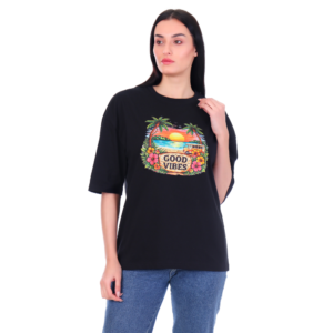 ficon women oversized graphic printed cotton t shirt