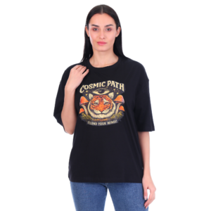 ficon women oversized graphic printed cotton t shirt