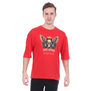 ficon men oversized graphic printed cotton t shirt | round neck 3/4 sleeve casual t shirt for men