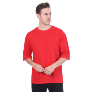 ficon men oversized solid cotton t shirt | round neck 3/4 sleeve casual t shirt for men
